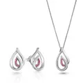 Dazzle Silver Set: Chain-pendant + Earrings SET-7518/R #1