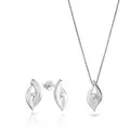 Milan Silver Set: Chain-pendant + Earrings SET-7519 #1