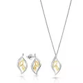 Charlotte Silver Set: Chain-pendant + Earrings SET-7523 #1