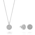 Orphelia® 'Bella' Women's Sterling Silver Set: Necklace + Earrings - Silver SET-7565