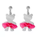 Bear Bow Silver Drop Earrings ZO-7132 #1