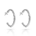 Beverly Sterling Silver Hoop Earrings ZO-7554 #1