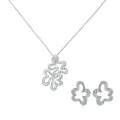 Orphelia® 'Malenia' Women's Sterling Silver Set: Chain-Pendant + Earrings - Silver SET-7077