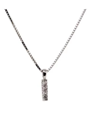Orphelia® Child's Sterling Silver Chain with Pendant - White ALPHABET/I