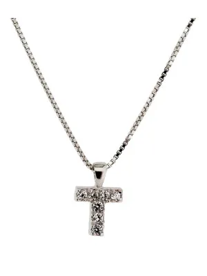 Orphelia® Women's Sterling Silver Chain with Pendant - Silver ALPHABET/T