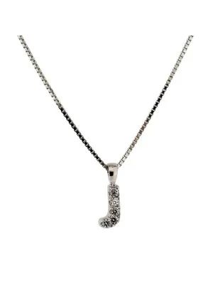 Orphelia® Women's Sterling Silver Chain with Pendant - Silver ALPHABET/J