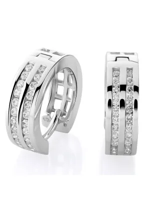 Orphelia Cecily White-gold 18k Hoop Earrings OD-5288 #1