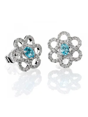 Orphelia Billie White-gold 18k Stud Earrings OD-5317 #1