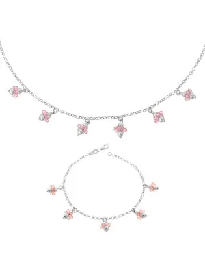 Orphelia Silver Set: Bracelet + Necklace SET-2559 #1