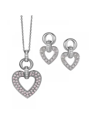 Orphelia® Women's Sterling Silver Set: Chain-Pendant + Earrings - Silver SET-5212