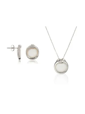 Orphelia® Women's Sterling Silver Set: Chain-Pendant + Earrings - Silver SET-5901