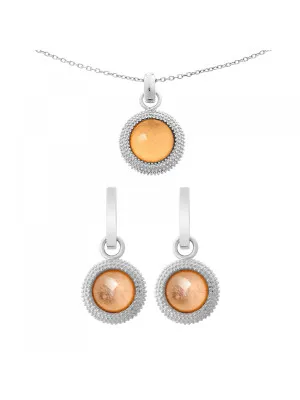 Orphelia® Women's Sterling Silver Set: Chain-Pendant + Earrings - Silver SET-6041/1