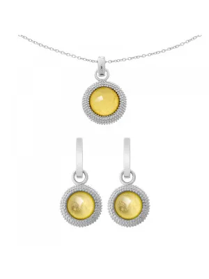 Orphelia® Women's Sterling Silver Set: Chain-Pendant + Earrings - Silver SET-6041/2