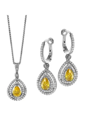 Orphelia Silver Set: Chain-pendant + Earrings SET-7048 #1