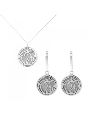 Sterling Silver Set: Chain-Pendant + Earrings SET-7097 #1