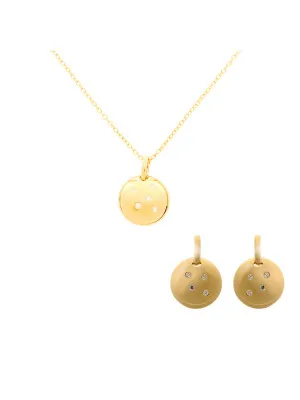 Orphelia Silver Set: Chain-pendant + Earrings SET-7130/G #1