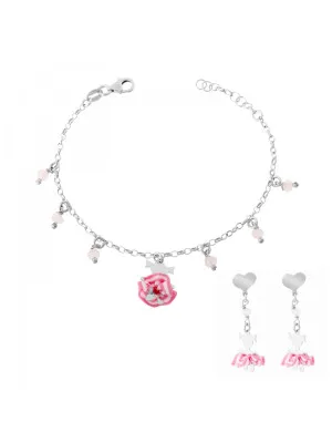 Child's Silver Set: Bracelet + Earrings SET-7133 #1