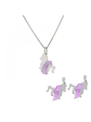 Silver Set: Chain-pendant + Earrings SET-7134 #1
