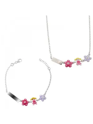 Silver Set: Bracelet + Necklace SET-7147 #1