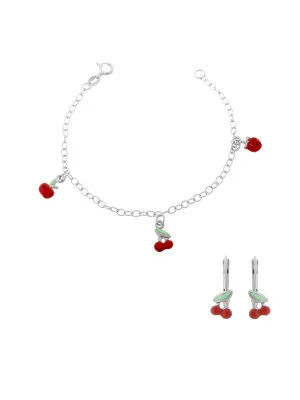 Silver Set: Bracelet + Earrings SET-7149/2 #1