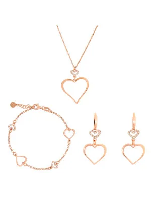 Silver Set: Chain + Bracelet + Earrings SET-7383 #1
