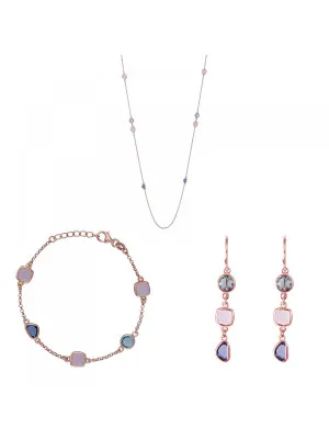 Orphelia Silver Set: Chain + Bracelet + Earrings SET-7411 #1