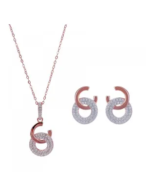 Orphelia Silver Set: Chain-pendant + Earrings SET-7440 #1