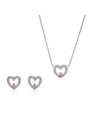Silver Set: Necklace + Earrings SET-7488 #1