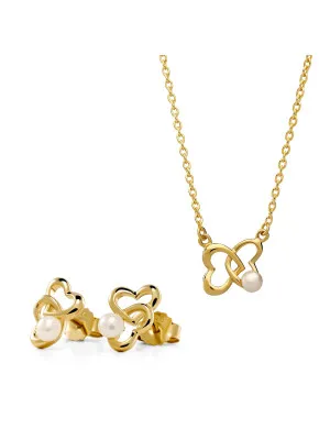 Lili Silver Set: Chain-pendant + Earrings SET-7513/G #1