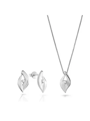 Milan Silver Set: Chain-pendant + Earrings SET-7519 #1