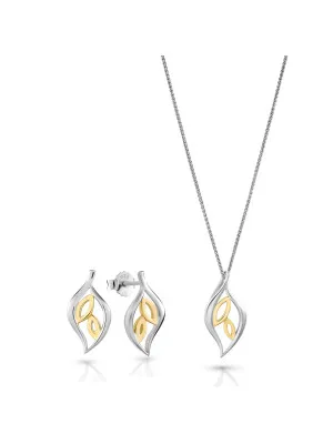 Charlotte Silver Set: Chain-pendant + Earrings SET-7523 #1
