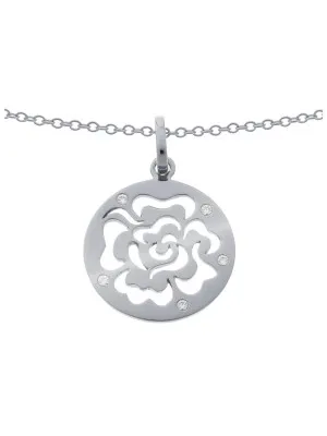 Orphelia® 'Fiore' Women's Sterling Silver Chain with Pendant - Silver ZH-7079