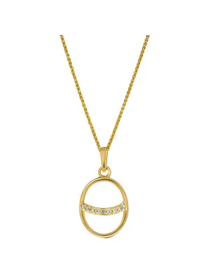 Orphelia® 'Amaliada' Women's Sterling Silver Pendant with Chain - Gold ZH-7572