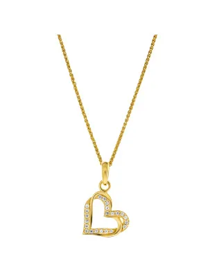 Orphelia® 'Cecilia' Women's Sterling Silver Pendant with Chain - Gold ZH-7584/G