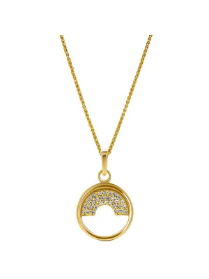 Orphelia® 'Tista' Women's Sterling Silver Pendant with Chain - Gold ZH-7586/G