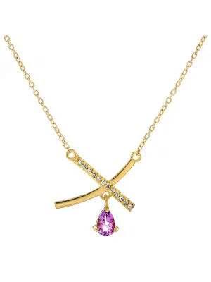 Orphelia® 'Charlotte' Women's Sterling Silver Necklace - Gold ZK-7580/A
