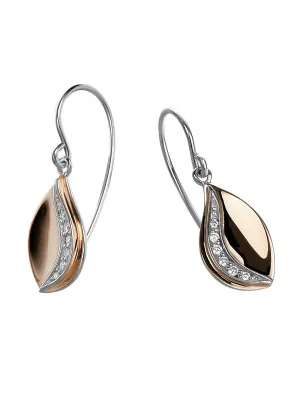 Orphelia® Women's Sterling Silver Drop Earrings - Silver/Rose ZO-5199