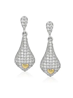 Orphelia® Women's Sterling Silver Drop Earrings - Silver/Gold ZO-5220