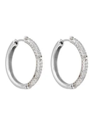 Orphelia Women's Silver Hoop Earrings ZO-5941