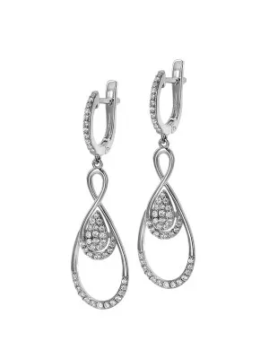 Angelina Silver Drop Earrings ZO-7041 #1