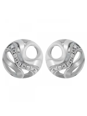 Elvina Silver Stud Earrings ZO-7085 #1