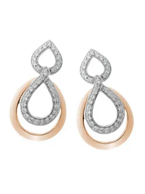 Orphelia Amber Silver Drop Earrings ZO-7092/1 #1