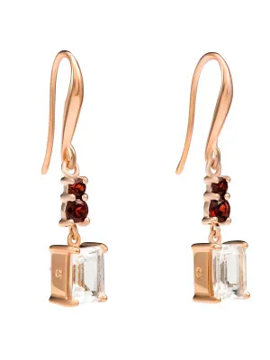 Orphelia® 'Fira' Women's Sterling Silver Drop Earrings - Rose ZO-7571/RG