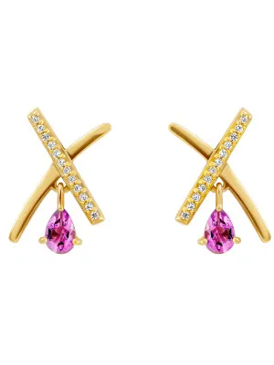 Orphelia® 'Charlotte' Women's Sterling Silver Drop Earrings - Gold ZO-7580/A