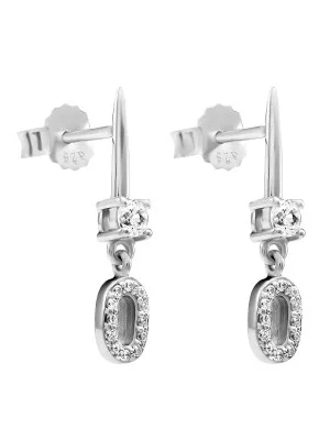 Orphelia® 'Lily' Women's Sterling Silver Drop Earrings - Silver ZO-7582