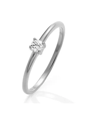 Orphelia® 'Solitaire' Women's Sterling Silver Ring - Silver ZR-7527