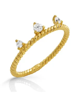 Orphelia® 'Crown' Women's Sterling Silver Ring - Gold ZR-7529/G