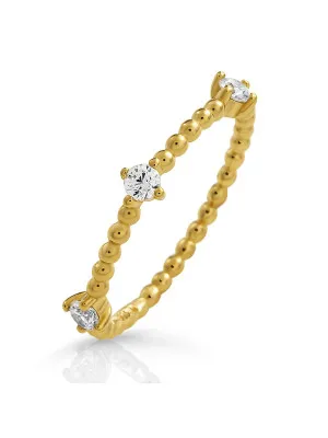 Orphelia® 'Sparkle' Women's Sterling Silver Ring - Gold ZR-7530/G